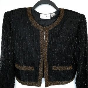 Laurence Kazar Vintage beaded Jacket Crop Bolero